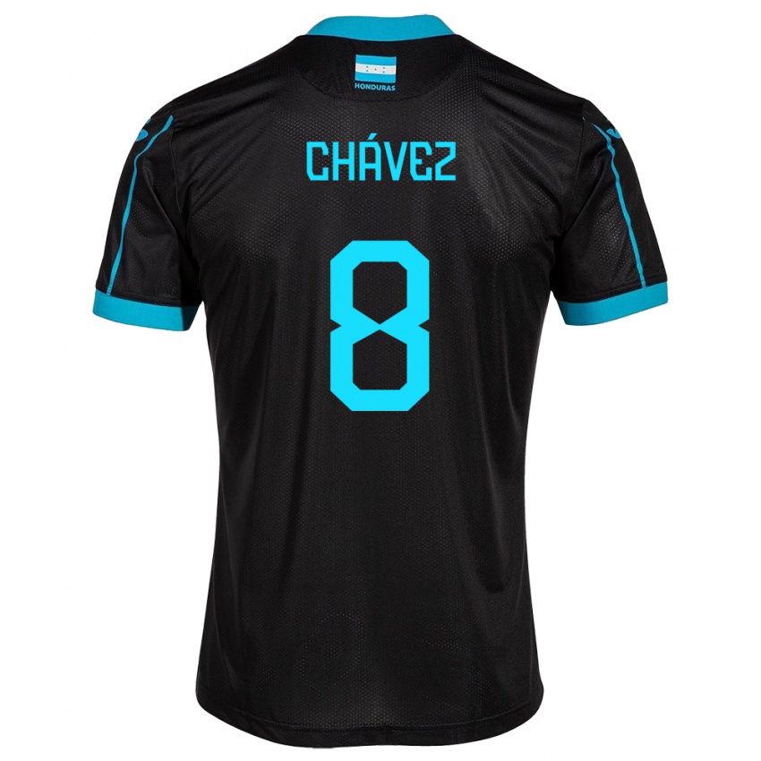 Hombre Camiseta Honduras Gerson Chávez #8 Negro 2ª Equipación 24-26 La Camisa