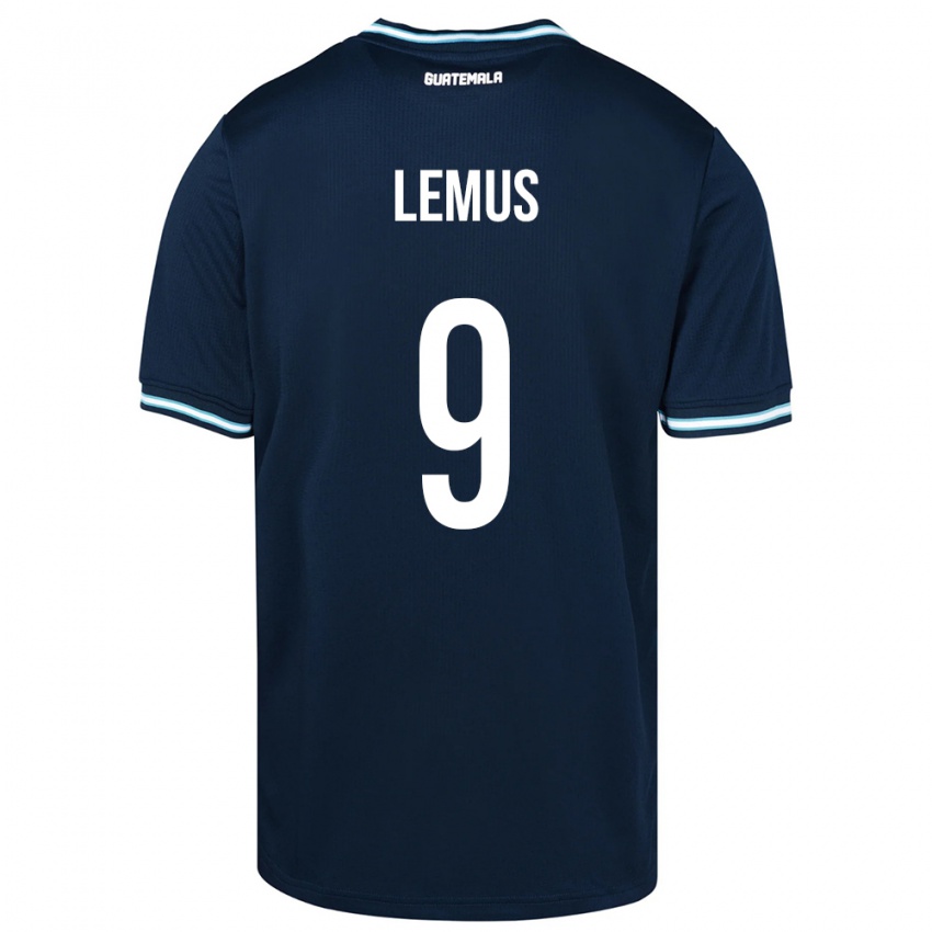Hombre Camiseta Guatemala Erick Lemus #9 Azul 2ª Equipación 24-26 La Camisa