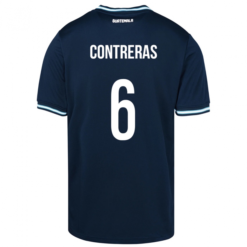 Hombre Camiseta Guatemala María Contreras #6 Azul 2ª Equipación 24-26 La Camisa