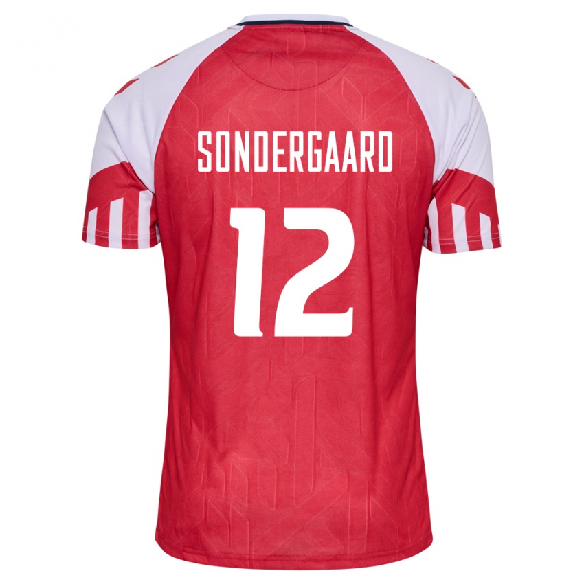 Mujer Camiseta Dinamarca Philip Söndergaard #12 Rojo 1ª Equipación 24-26 La Camisa