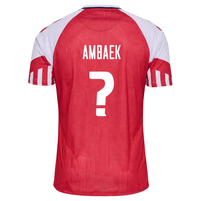 Mujer Camiseta Dinamarca Jacob Ambaek #0 Rojo 1ª Equipación 24-26 La Camisa