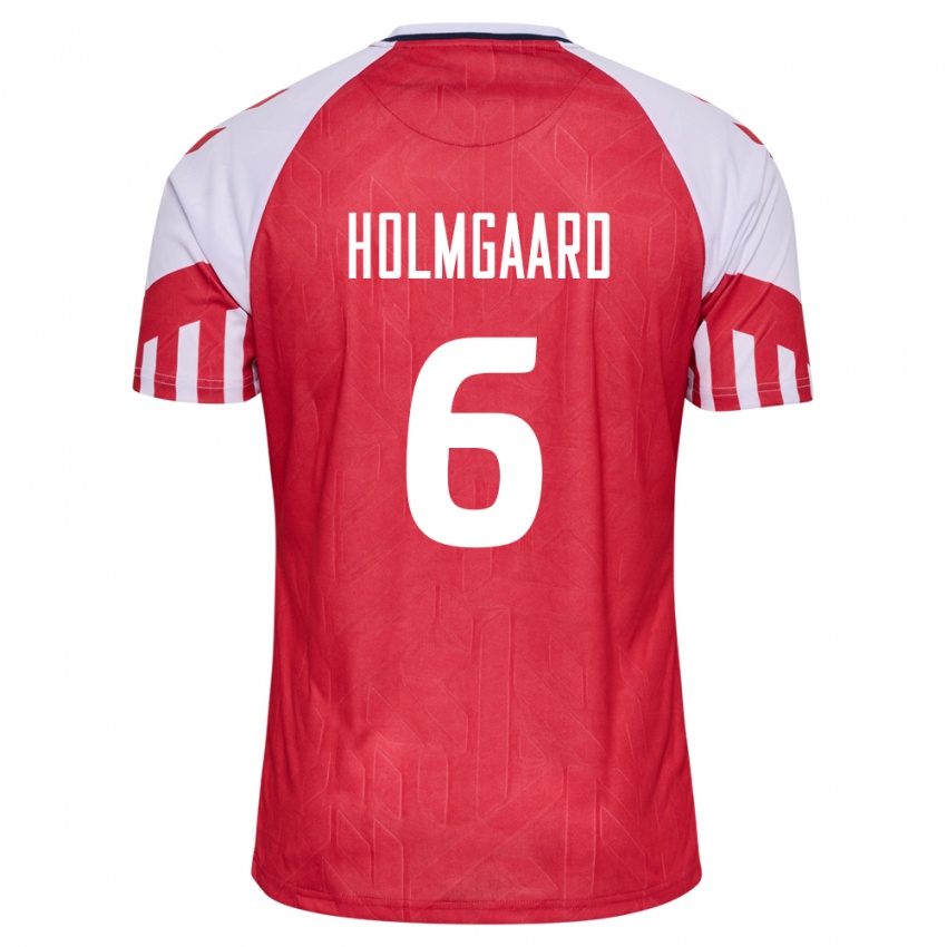 Mujer Camiseta Dinamarca Karen Holmgaard #6 Rojo 1ª Equipación 24-26 La Camisa
