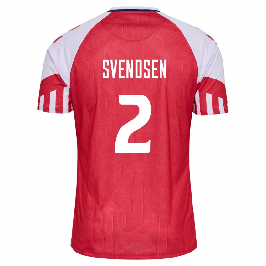 Mujer Camiseta Dinamarca Oliver Svendsen #2 Rojo 1ª Equipación 24-26 La Camisa