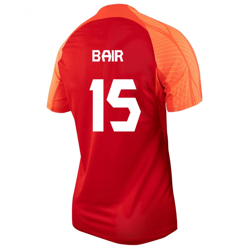 Mujer Camiseta Canadá Theo Bair #15 Naranja 1ª Equipación 24-26 La Camisa