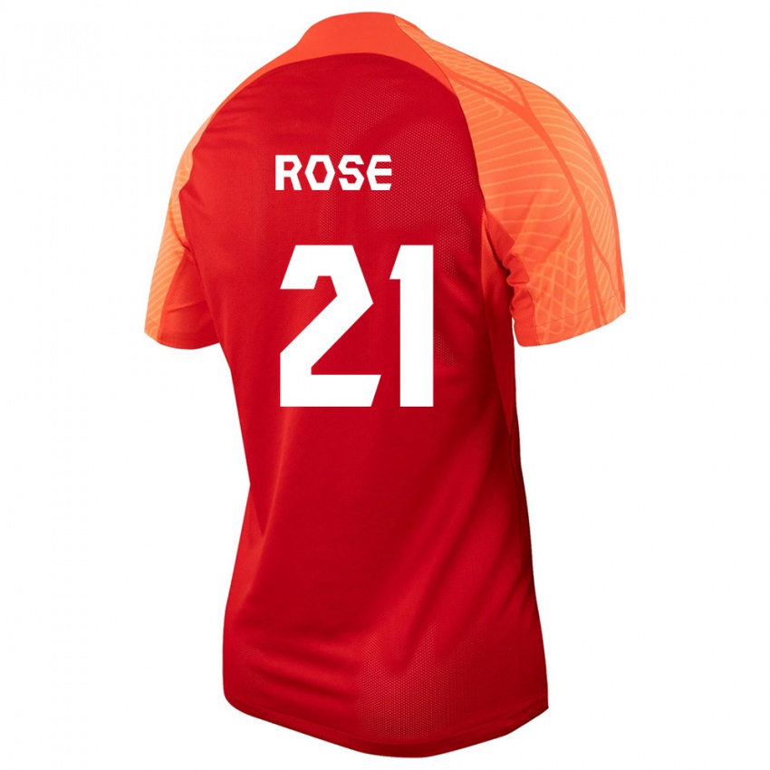 Mujer Camiseta Canadá Jade Rose #21 Naranja 1ª Equipación 24-26 La Camisa