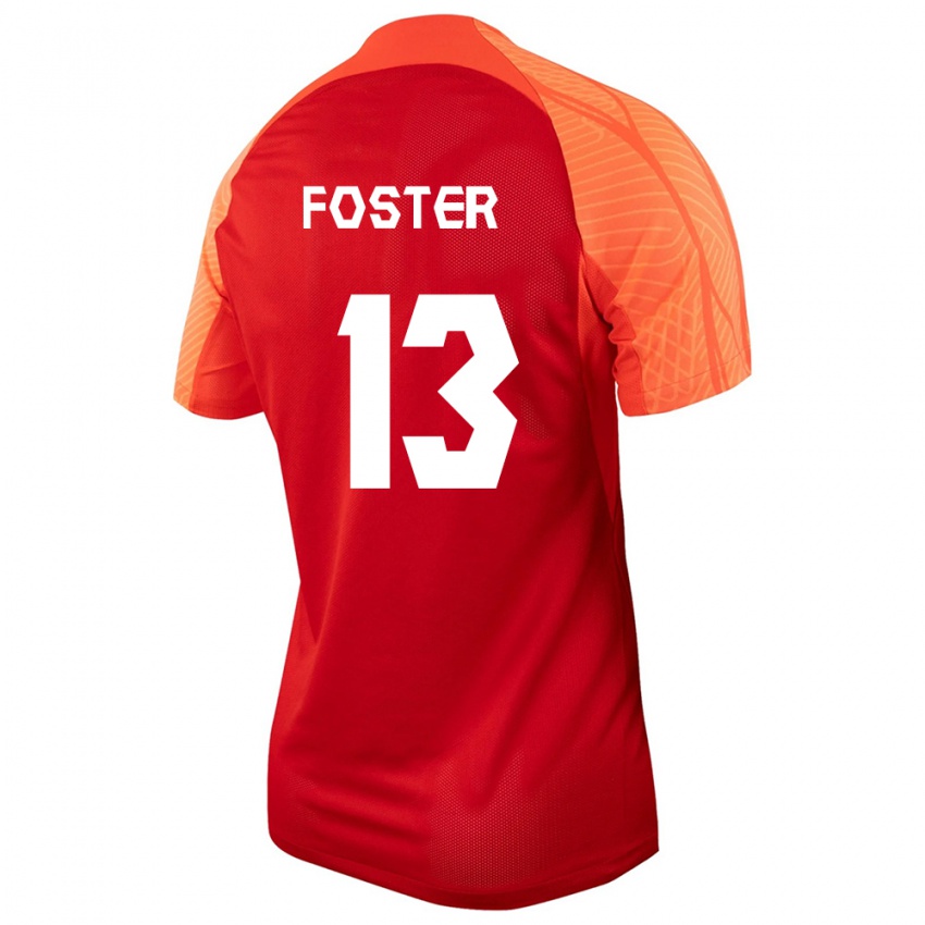 Mujer Camiseta Canadá Rylee Foster #13 Naranja 1ª Equipación 24-26 La Camisa