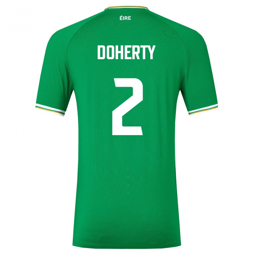 Mujer Camiseta Irlanda Matt Doherty #2 Verde 1ª Equipación 24-26 La Camisa