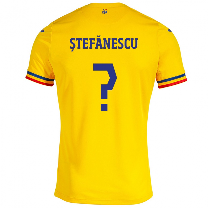 Mujer Camiseta Rumania Marius Ștefănescu #0 Amarillo 1ª Equipación 24-26 La Camisa