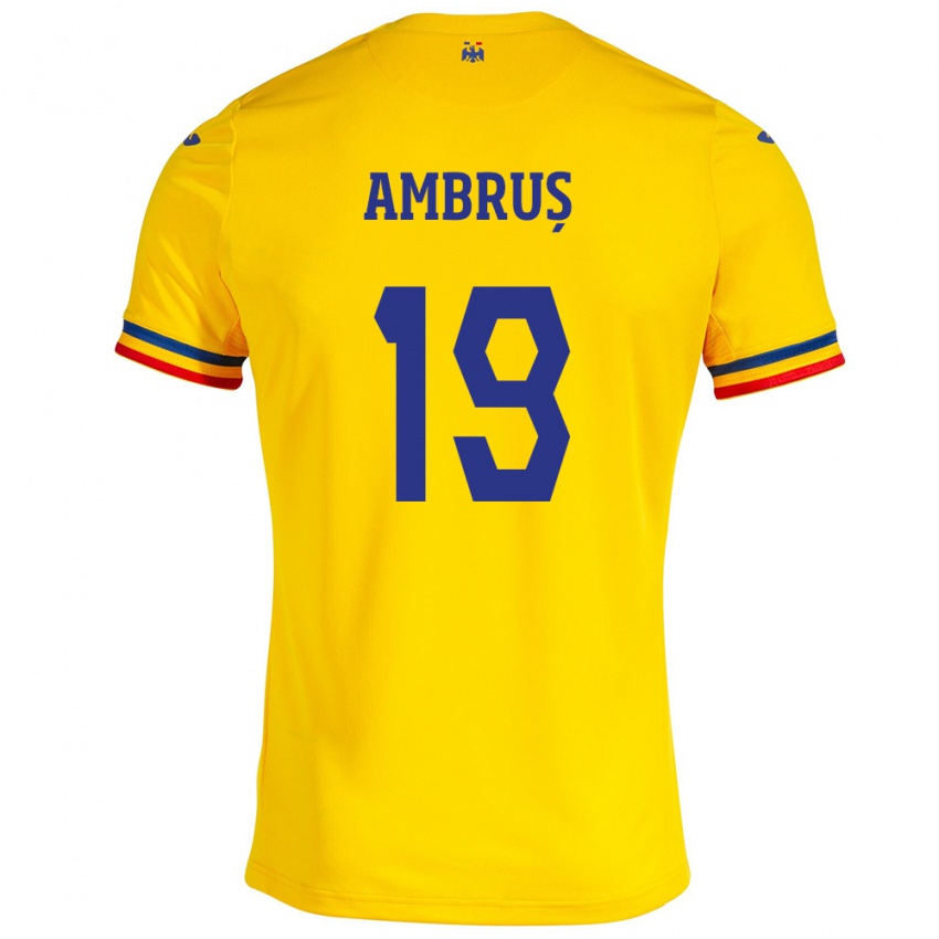 Mujer Camiseta Rumania Beata Ambruș #19 Amarillo 1ª Equipación 24-26 La Camisa