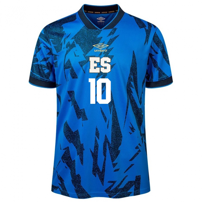 Mujer Camiseta El Salvador Enrico Dueñas #10 Azul 1ª Equipación 24-26 La Camisa