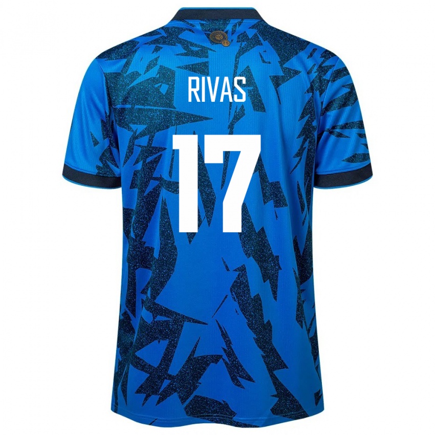 Mujer Camiseta El Salvador Eduardo Rivas #17 Azul 1ª Equipación 24-26 La Camisa