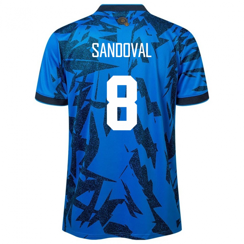 Mujer Camiseta El Salvador Emerson Sandoval #8 Azul 1ª Equipación 24-26 La Camisa