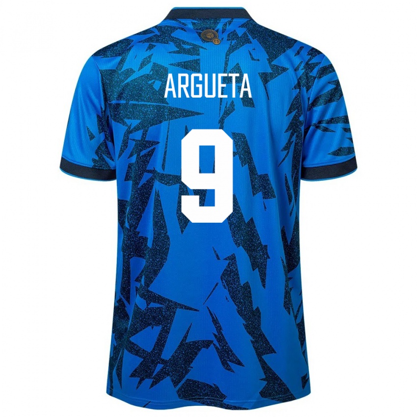 Mujer Camiseta El Salvador Christopher Argueta #9 Azul 1ª Equipación 24-26 La Camisa