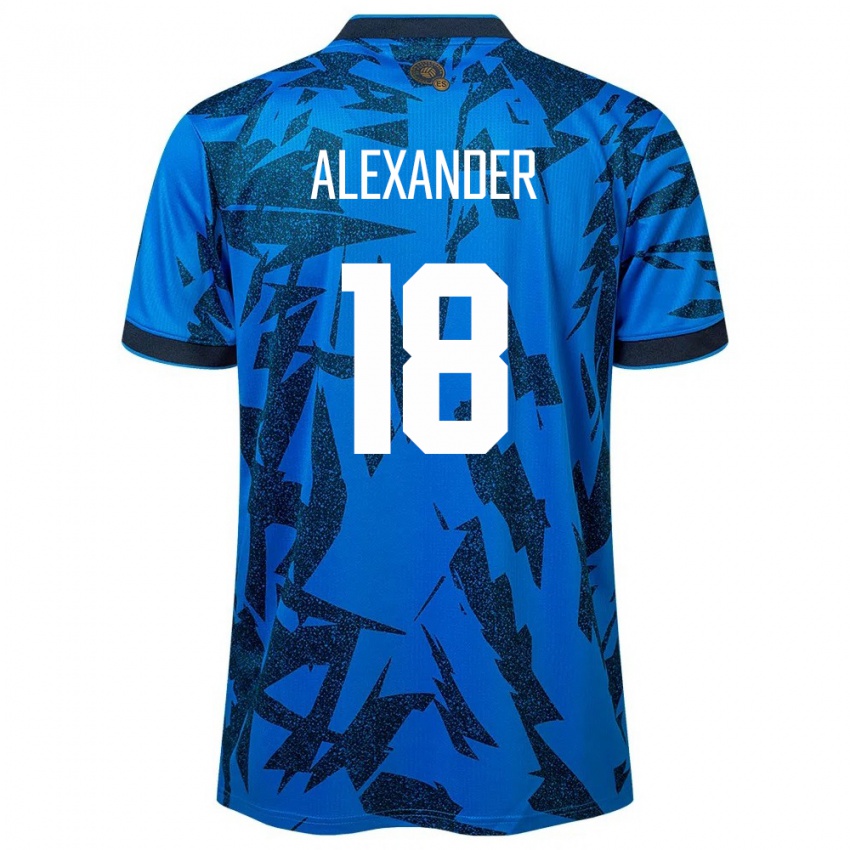 Mujer Camiseta El Salvador Alexander Aguilar #18 Azul 1ª Equipación 24-26 La Camisa