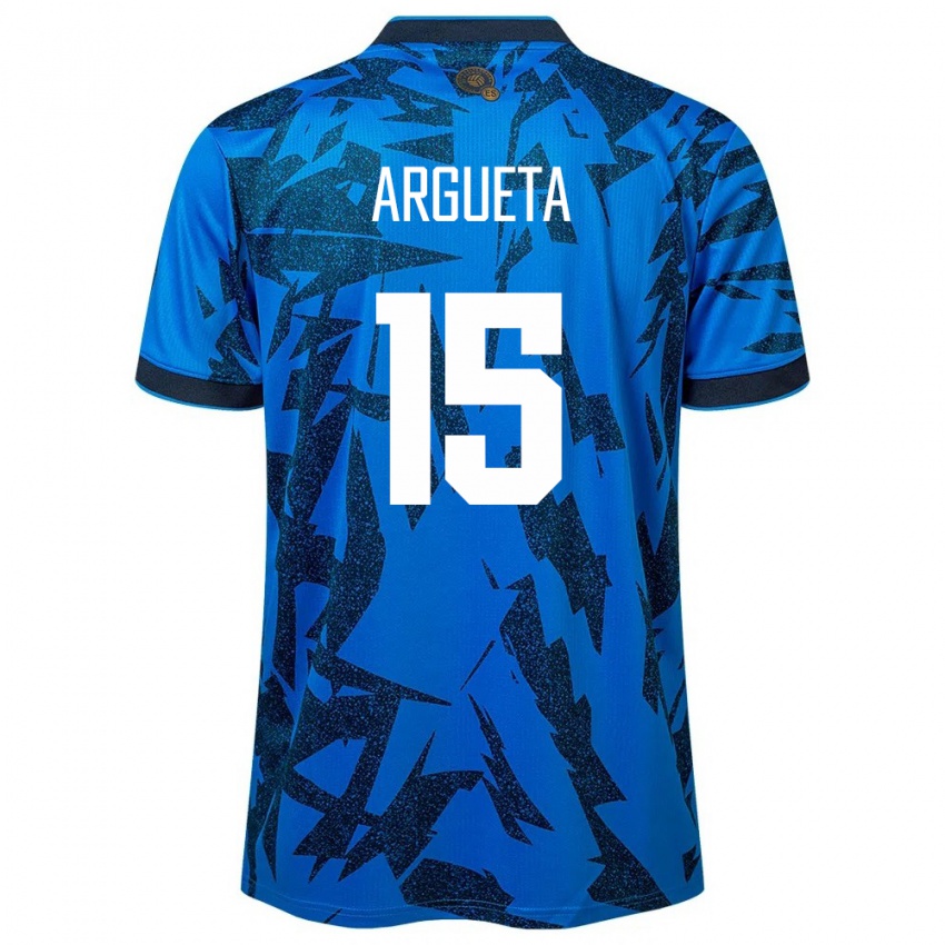 Mujer Camiseta El Salvador Germán Argueta #15 Azul 1ª Equipación 24-26 La Camisa