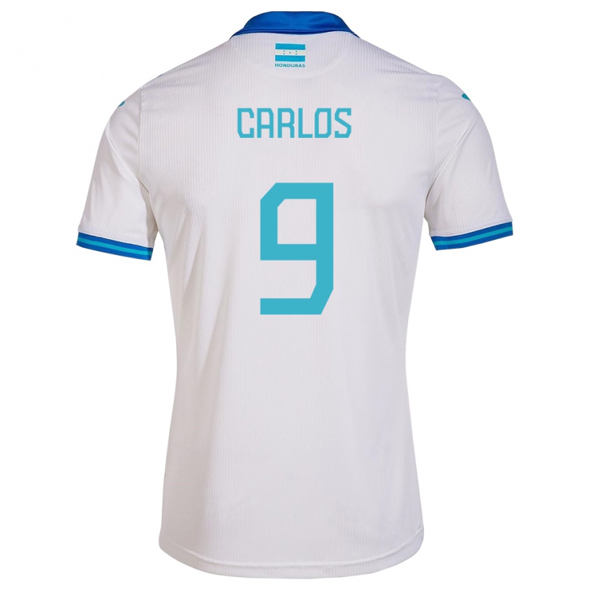 Mujer Camiseta Honduras Carlos Mejía #9 Blanco 1ª Equipación 24-26 La Camisa
