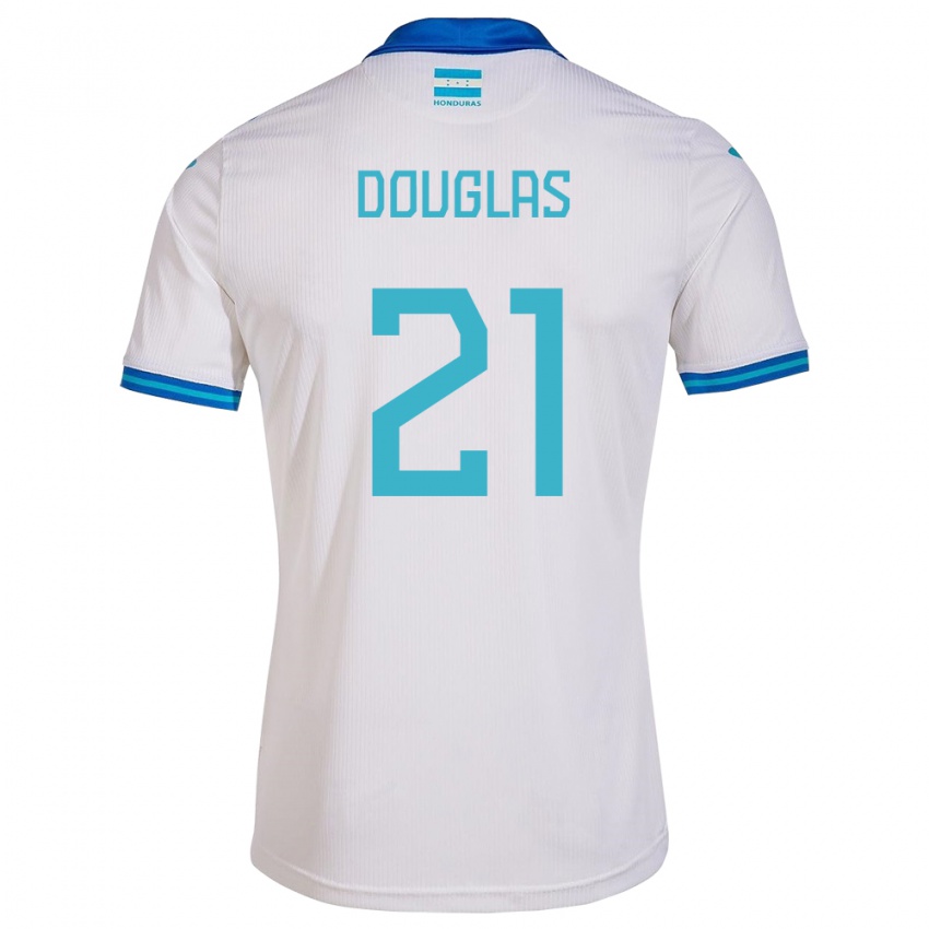 Mujer Camiseta Honduras Douglas Martínez #21 Blanco 1ª Equipación 24-26 La Camisa