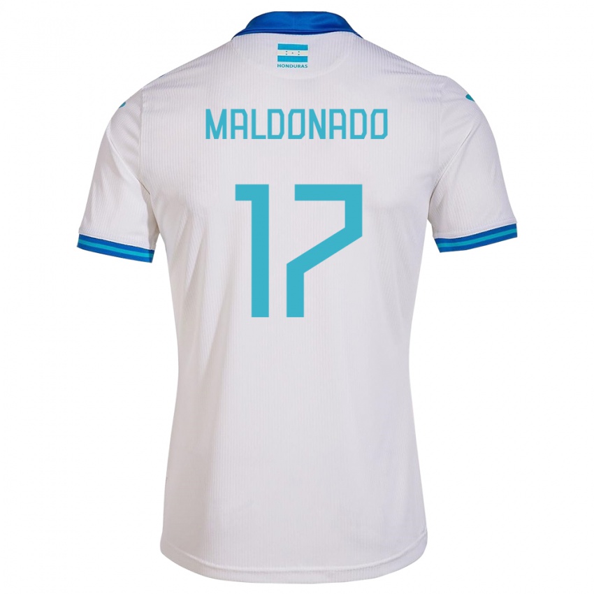 Mujer Camiseta Honduras Axel Maldonado #17 Blanco 1ª Equipación 24-26 La Camisa