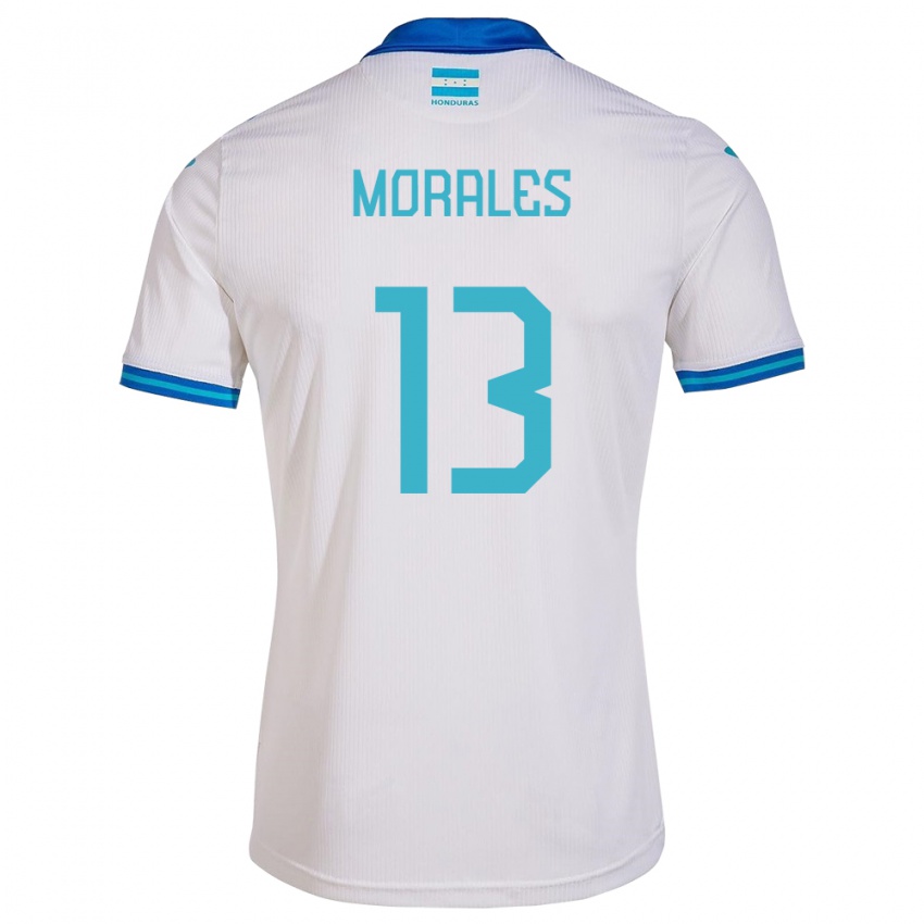 Mujer Camiseta Honduras Maikol Morales #13 Blanco 1ª Equipación 24-26 La Camisa
