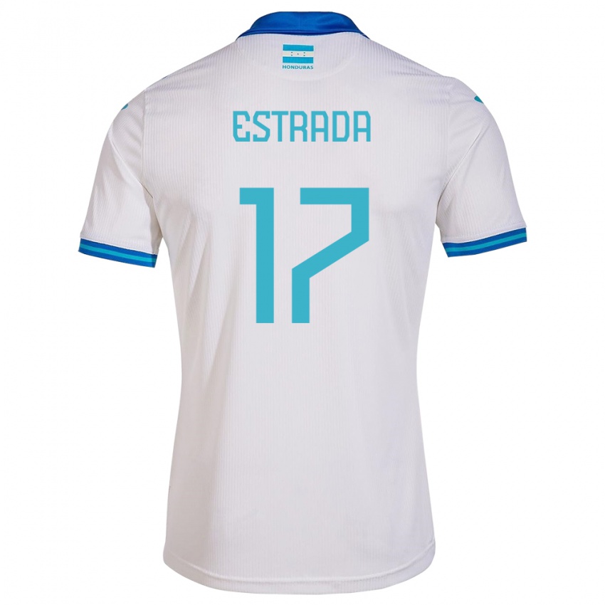 Mujer Camiseta Honduras Saúl Estrada #17 Blanco 1ª Equipación 24-26 La Camisa