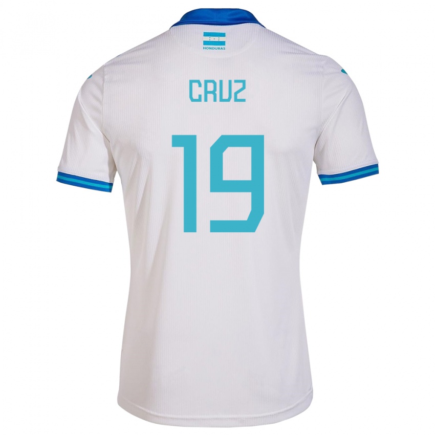 Mujer Camiseta Honduras Russel Cruz #19 Blanco 1ª Equipación 24-26 La Camisa