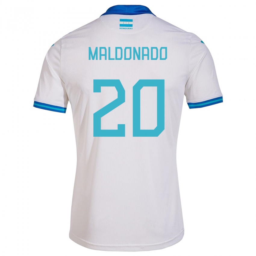 Mujer Camiseta Honduras Alessandro Maldonado #20 Blanco 1ª Equipación 24-26 La Camisa