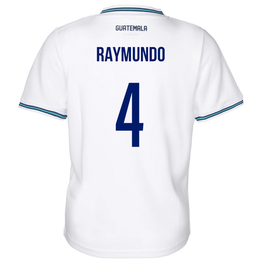 Mujer Camiseta Guatemala Cristopher Raymundo #4 Blanco 1ª Equipación 24-26 La Camisa