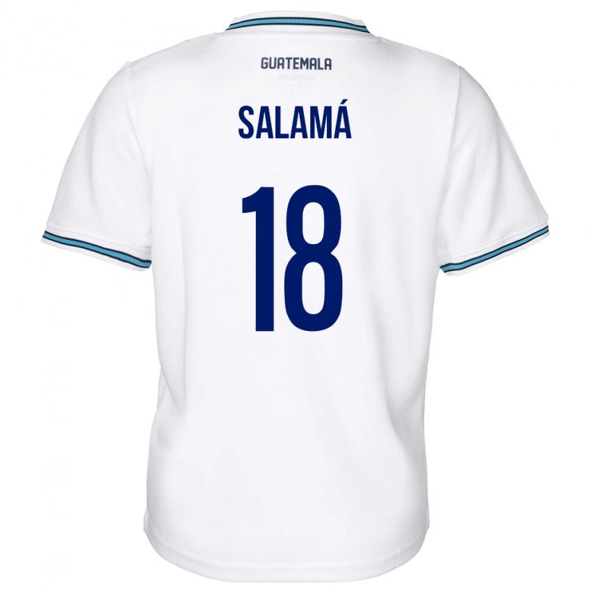 Mujer Camiseta Guatemala Anthony Salamá #18 Blanco 1ª Equipación 24-26 La Camisa