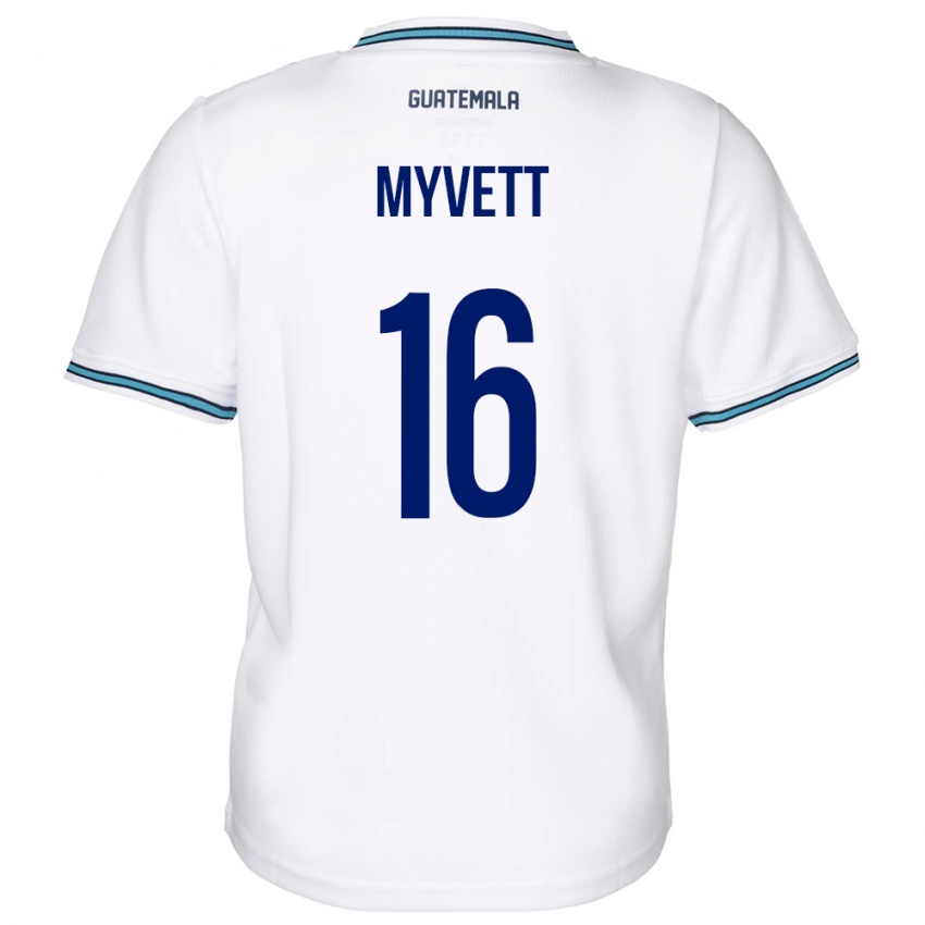 Mujer Camiseta Guatemala Jemery Myvett #16 Blanco 1ª Equipación 24-26 La Camisa