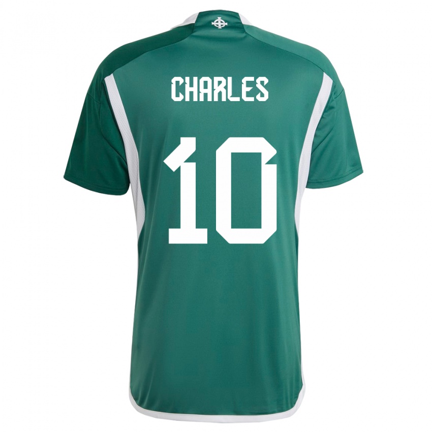 Mujer Camiseta Irlanda Del Norte Dion Charles #10 Verde 1ª Equipación 24-26 La Camisa