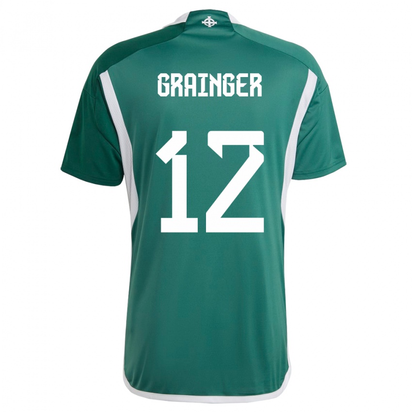 Mujer Camiseta Irlanda Del Norte Owen Grainger #12 Verde 1ª Equipación 24-26 La Camisa