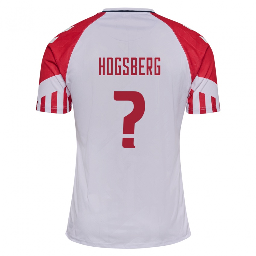Mujer Camiseta Dinamarca Lucas Högsberg #0 Blanco 2ª Equipación 24-26 La Camisa