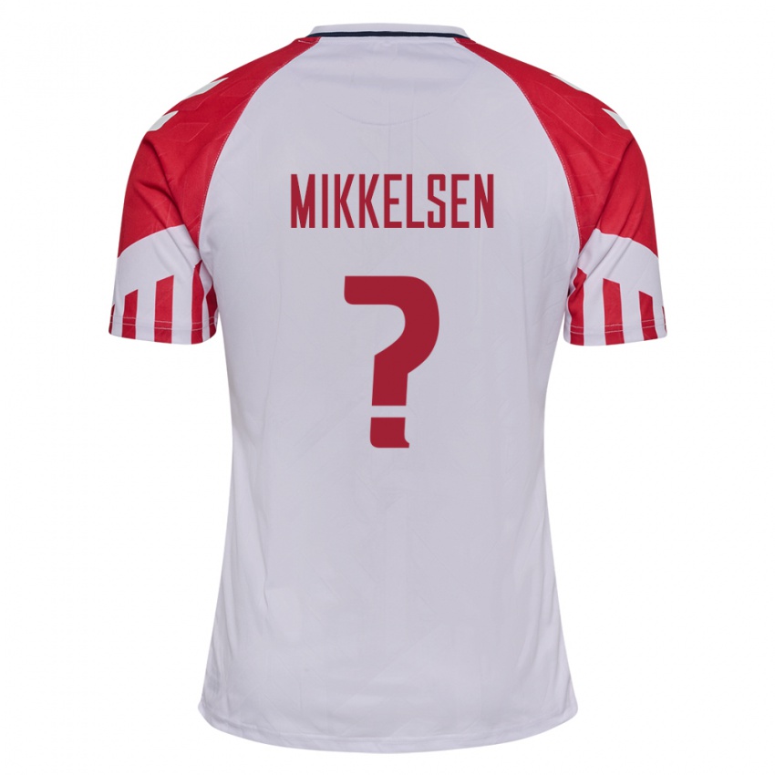 Mujer Camiseta Dinamarca Sebastian Mikkelsen #0 Blanco 2ª Equipación 24-26 La Camisa