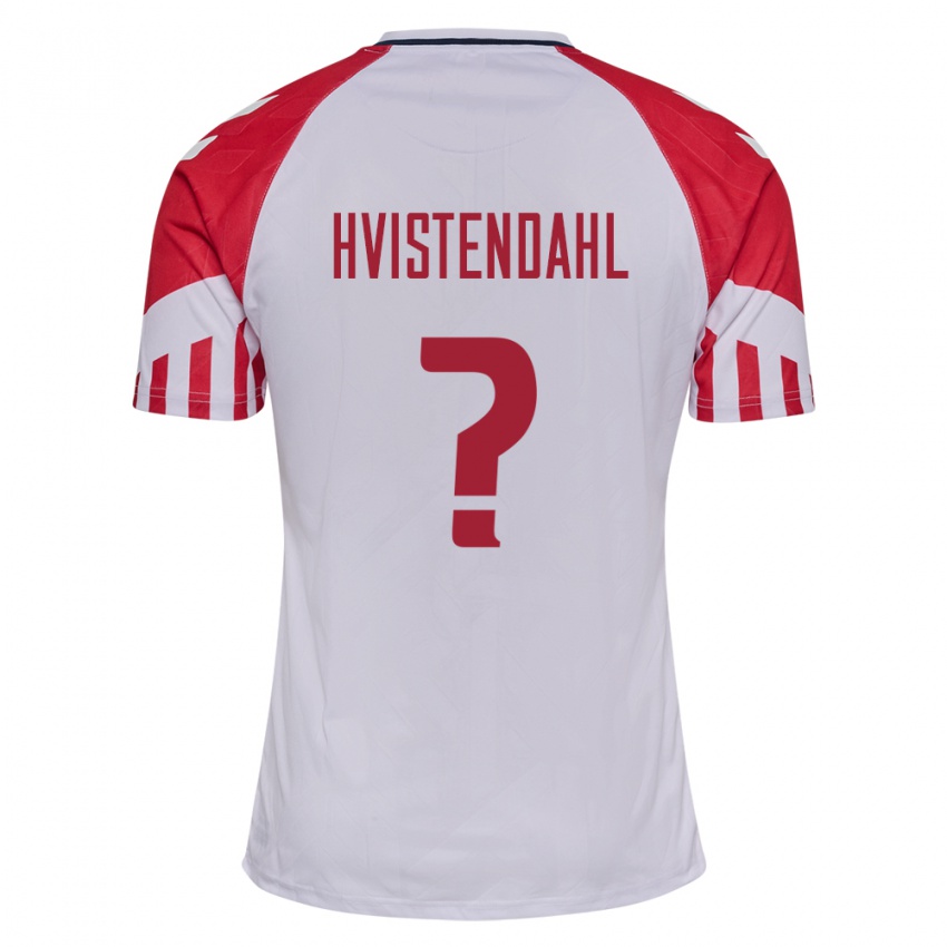 Mujer Camiseta Dinamarca Johan Hvistendahl #0 Blanco 2ª Equipación 24-26 La Camisa