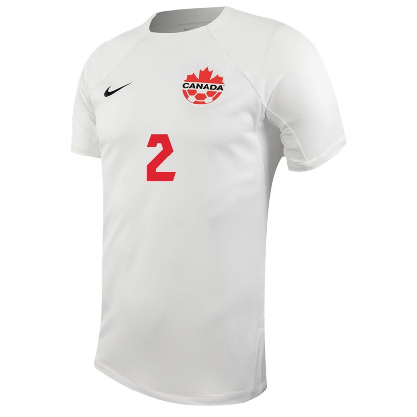 Mujer Camiseta Canadá Theo Rigopoulos #2 Blanco 2ª Equipación 24-26 La Camisa
