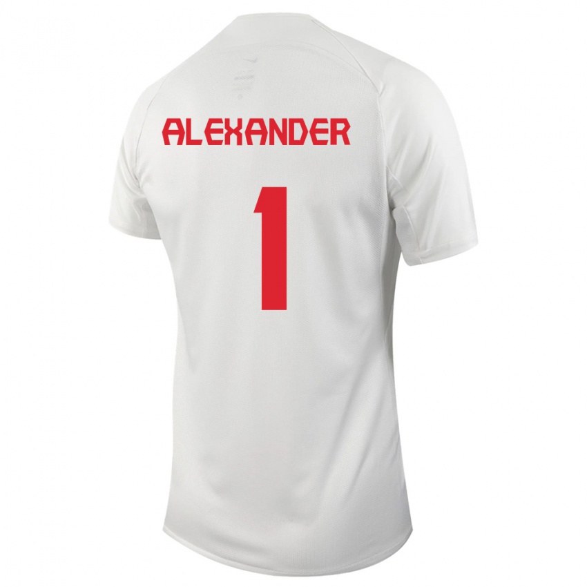 Mujer Camiseta Canadá Ben Alexander #1 Blanco 2ª Equipación 24-26 La Camisa