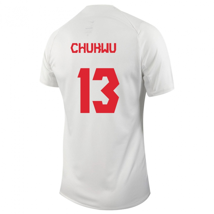 Mujer Camiseta Canadá Richard Chukwu #13 Blanco 2ª Equipación 24-26 La Camisa