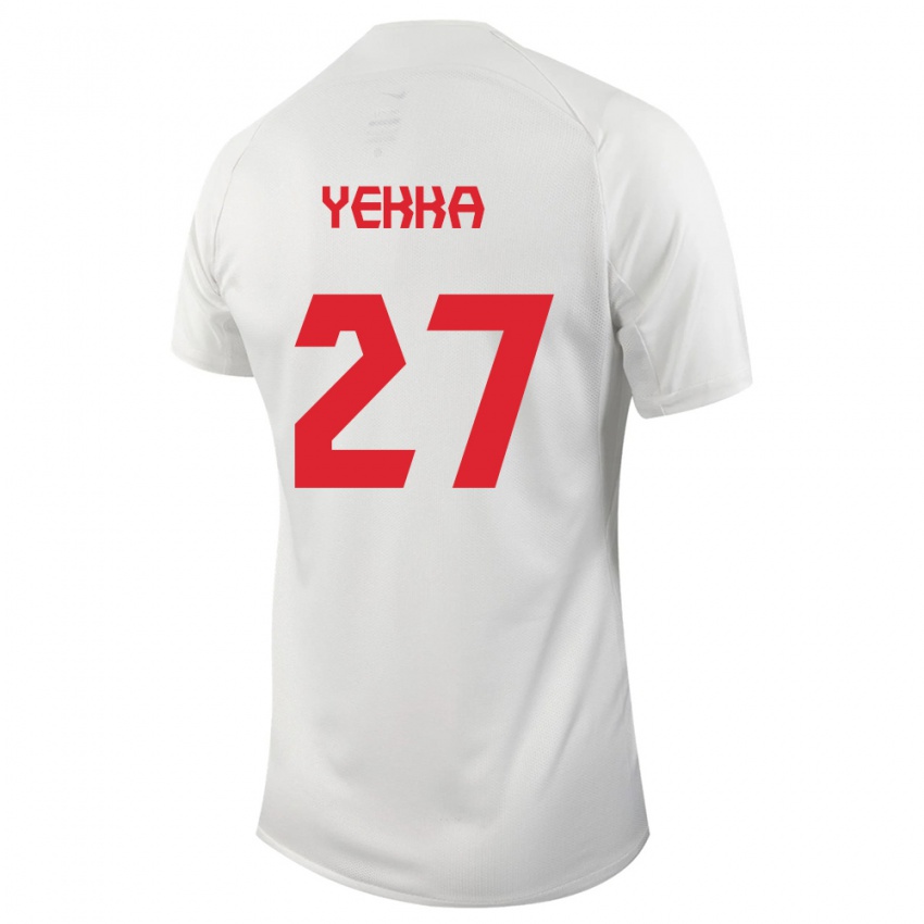 Mujer Camiseta Canadá Sura Yekka #27 Blanco 2ª Equipación 24-26 La Camisa