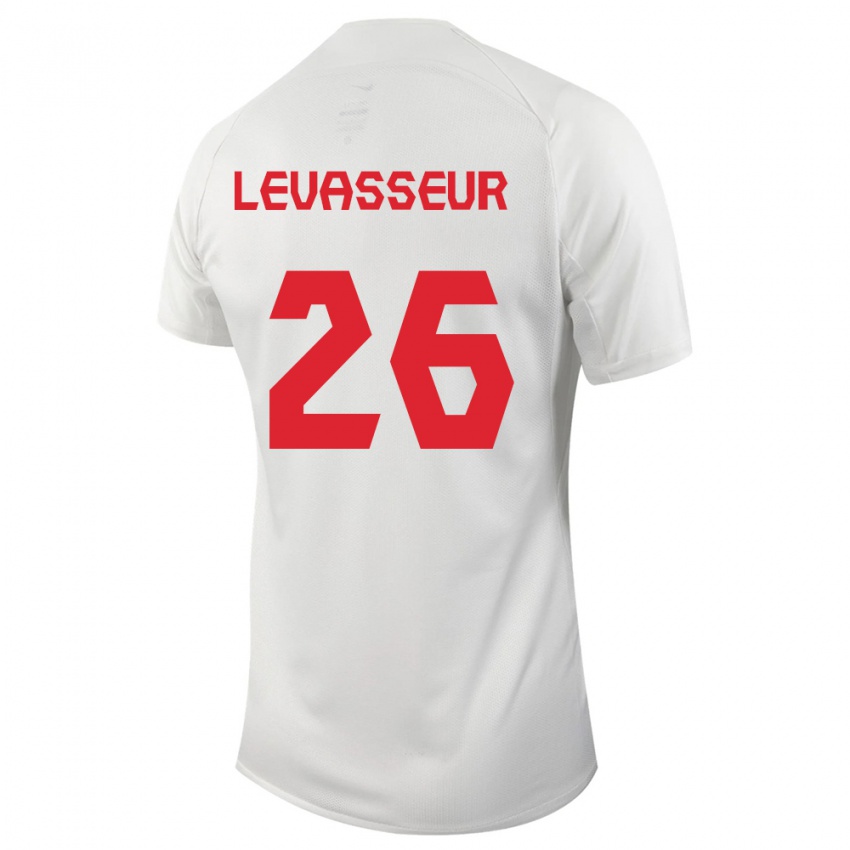 Mujer Camiseta Canadá Marie Levasseur #26 Blanco 2ª Equipación 24-26 La Camisa