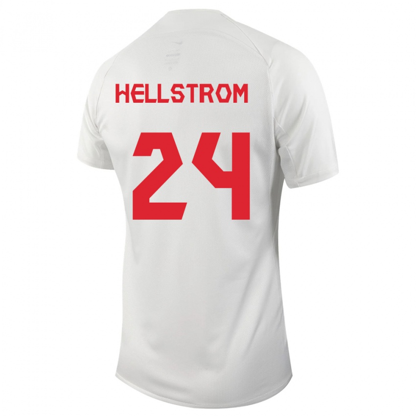 Mujer Camiseta Canadá Jenna Hellstrom #24 Blanco 2ª Equipación 24-26 La Camisa