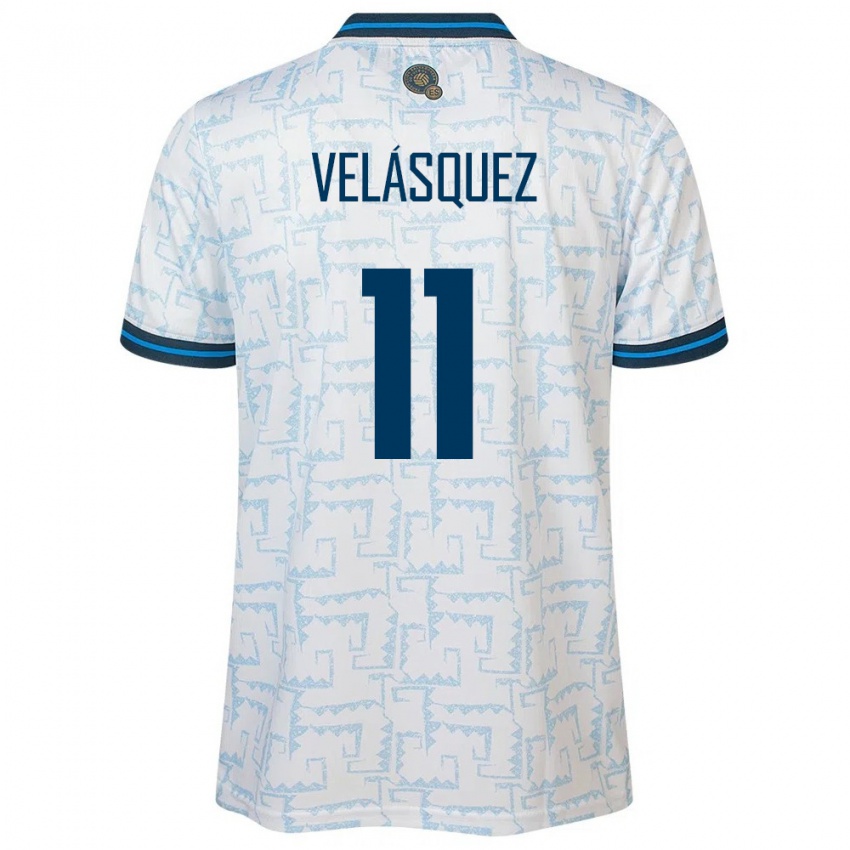Mujer Camiseta El Salvador Jackeline Velásquez #11 Blanco 2ª Equipación 24-26 La Camisa