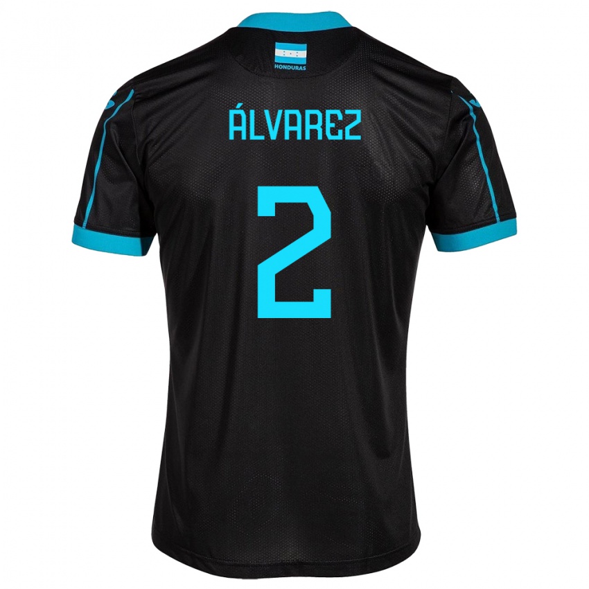 Mujer Camiseta Honduras Kevin Álvarez #2 Negro 2ª Equipación 24-26 La Camisa