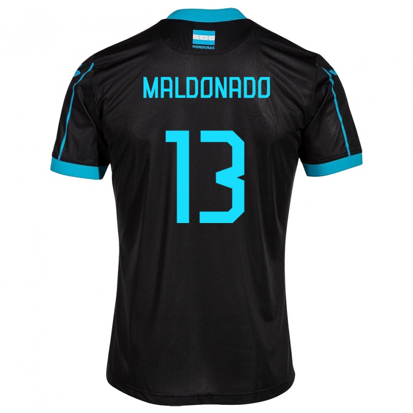 Mujer Camiseta Honduras Edwin Maldonado #13 Negro 2ª Equipación 24-26 La Camisa