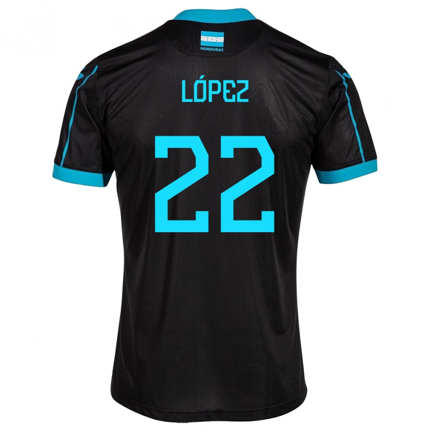 Mujer Camiseta Honduras Luis López #22 Negro 2ª Equipación 24-26 La Camisa