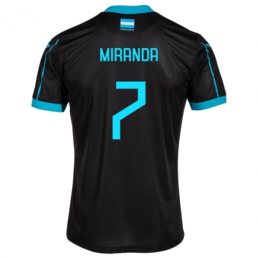 Mujer Camiseta Honduras Jeffry Miranda #7 Negro 2ª Equipación 24-26 La Camisa