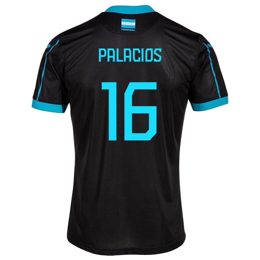 Mujer Camiseta Honduras Danilo Palacios #16 Negro 2ª Equipación 24-26 La Camisa