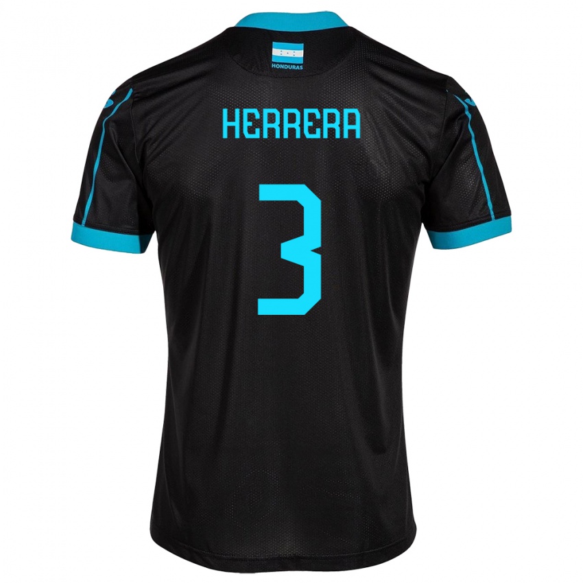 Mujer Camiseta Honduras David Herrera #3 Negro 2ª Equipación 24-26 La Camisa