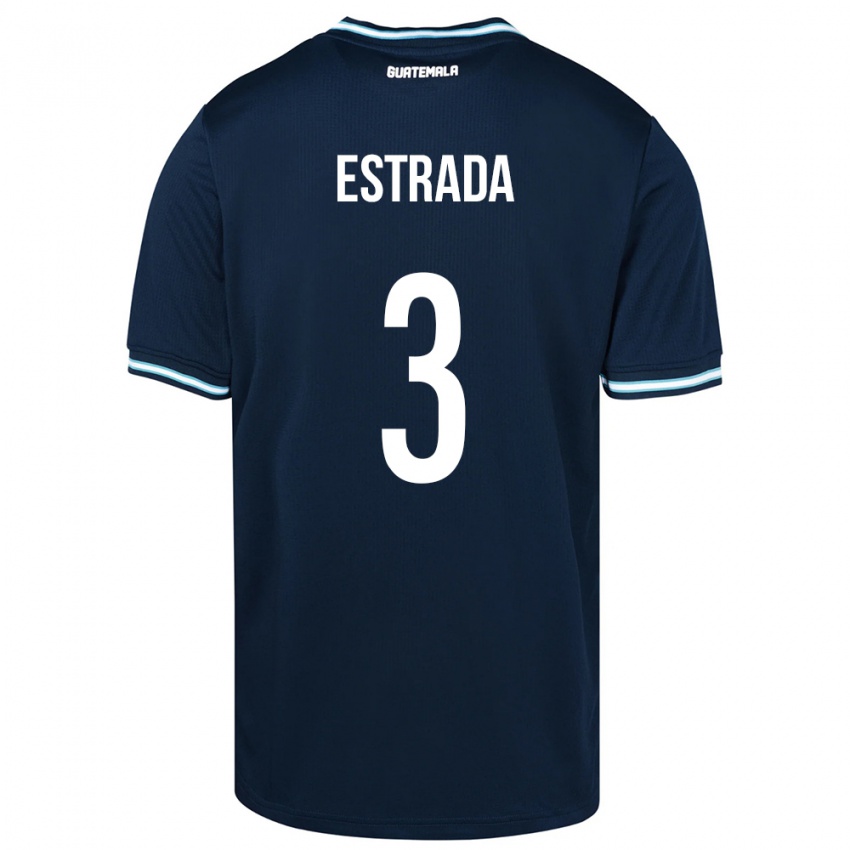 Mujer Camiseta Guatemala Carlos Estrada #3 Azul 2ª Equipación 24-26 La Camisa