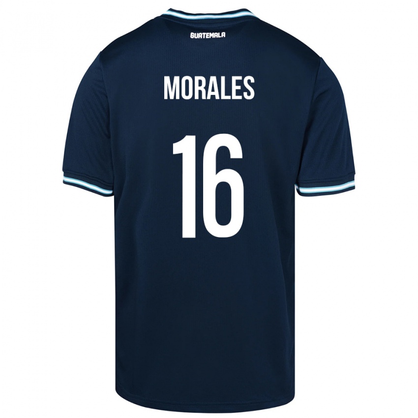 Mujer Camiseta Guatemala José Morales #16 Azul 2ª Equipación 24-26 La Camisa