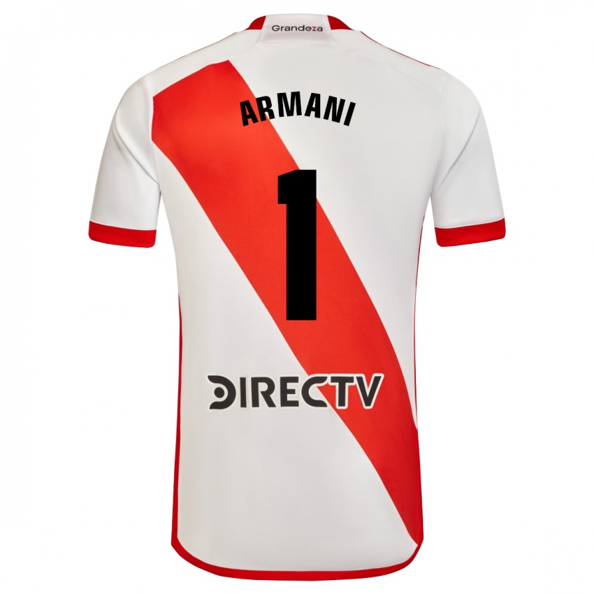 Niño Camiseta Franco Armani #1 Blanco Rojo 1ª Equipación 2023/24 La Camisa